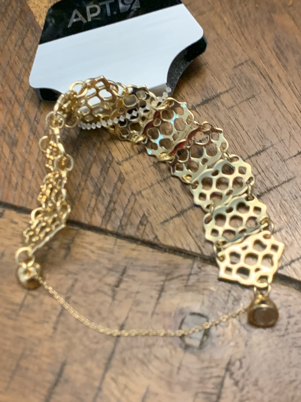 Apt. 9 Gold Honeycomb Panel Bracelet with Chain